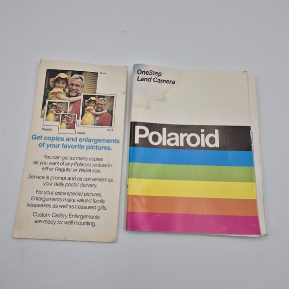 Polaroid SX-70 one StepVtg Original White Rainbow Stripe Land Camera UN-TESTED - Picture 5 of 5